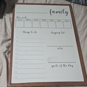 Family Weekly Planner with Wooden Frame